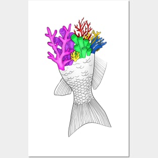 Surrealism Coral Fish Posters and Art